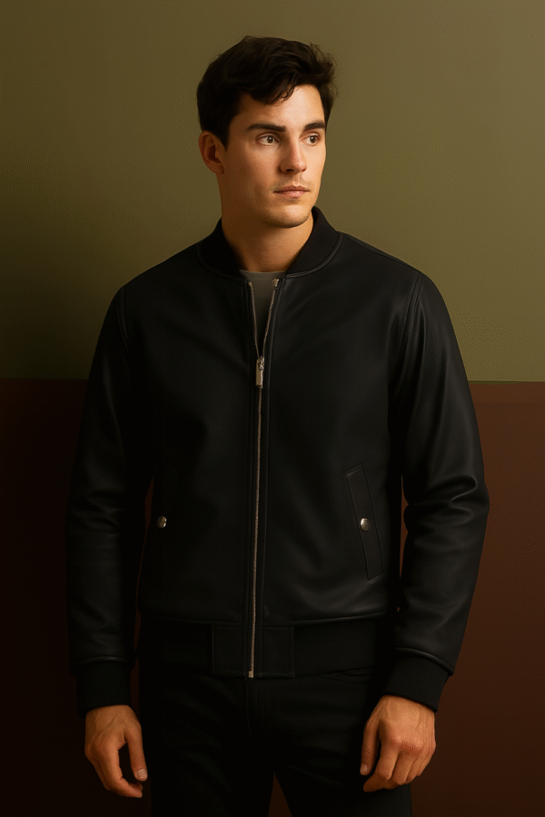 zestfits matte ribbed bomber jacket – sleek streetwear with edge