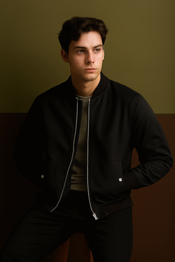 zestfits matte ribbed bomber jacket – sleek streetwear with edge