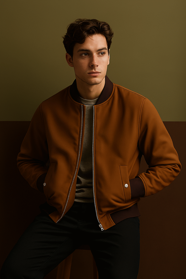 zestfits matte ribbed bomber jacket – sleek streetwear with edge
